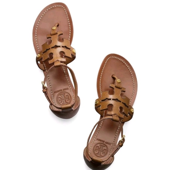 Tory Burch Shoes - NEW TORY BURCH LEATHER ELBA TUMBLED TAN SANDALS